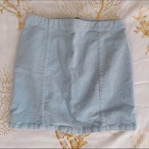 Blue Corduroy Mini Skirt